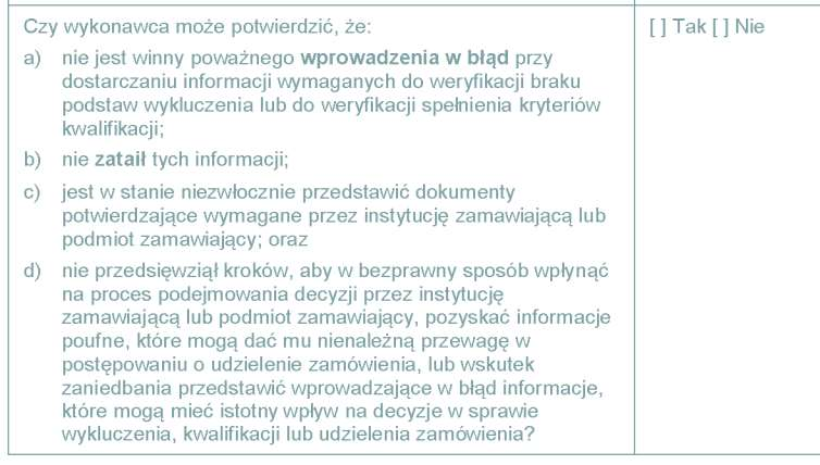 Wykluczenie wykonawcy z postępowania (warunki obligatoryjne i fakultatywne) Przesłanki