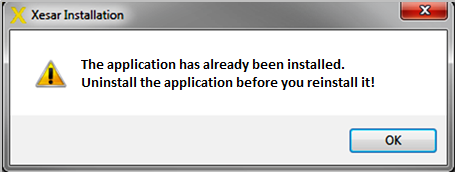 Wskazówka: W przypadku gdy aplikacja nie została odinstalowana a użytkownik chce wykonać ponowną instalację oprogramowania
