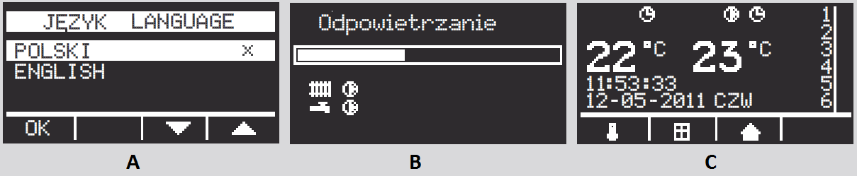 PROGRAMOWANIE Kocioł powinien być podłączony zgodnie z sekcjami Montaż hydrauliczny oraz Montaż elektryczny, a podczas rozruchu zawory na grzejnikach muszą być całkowicie otwarte.