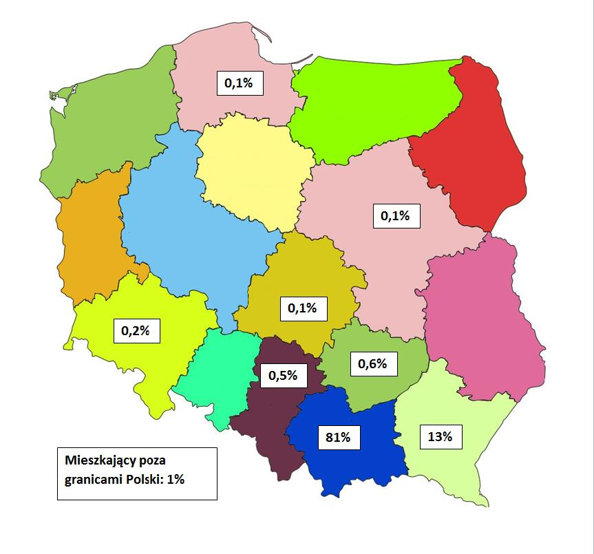 Migracja edukacyjna Zdecydowana większość ankietowanych przed rozpoczęciem studiów mieszkała w Małopolsce (81%).