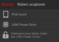 Uwaga: Patrz Wysyłanie plików emailem i udostępnianie w mediach społecznościowych lub w chmurze, gdzie podano więcej informacji na temat udostępniania plików.