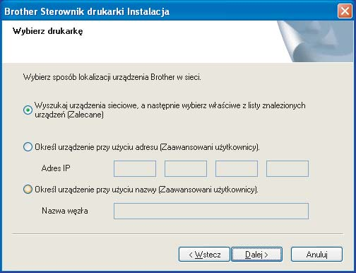 obsługi dla sieci. Jeżeli korzystasz z zapory sieciowej (np. Zapora połączenia internetowego dostępna pod Windows XP), to przed przystąpieniem do instalacji należy ją wyłączyć.