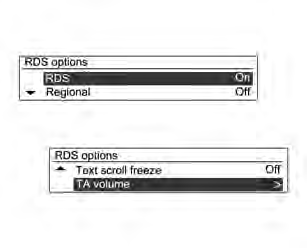 142 System audio-nawigacyjny Włączanie i wyłączanie funkcji RDS Ustawić włączenie lub wyłączenie funkcji RDS.