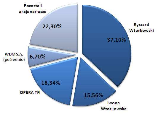 Wykres 1 Graficzna prezentacja struktury akcjonariatu Emitenta Źródło: LUG S.A. 5.1.2.