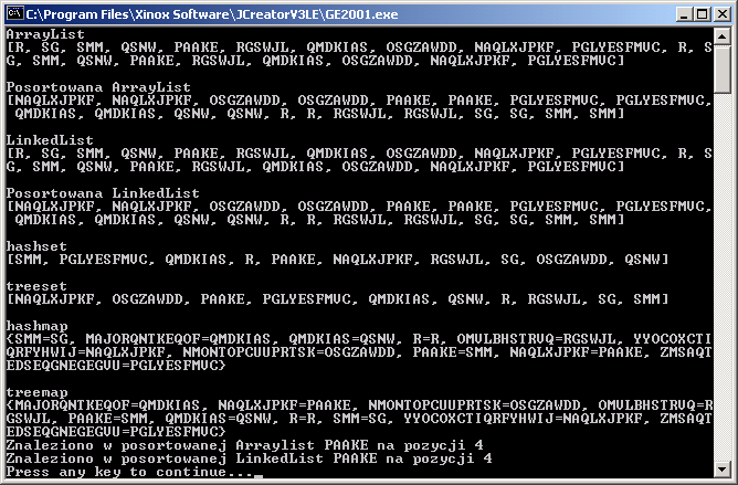 Przykłady zastosowania pojemników Przykład 2 Typy pojemników import java.lang.*; import java.util.
