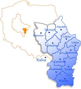 7 Gmina Żelazków położona jest w północnej części powiatu kaliskiego.