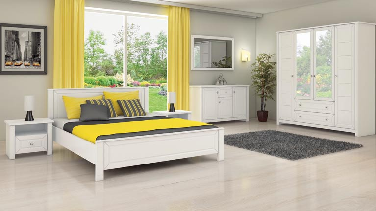 LUNA System modułowy składa się z 19 elementów / Module system consists of 19 components Meble do samodzielnego montażu / Ready-to-assemble furniture Kolor: alaska biała (korpus, fronty) Colour: