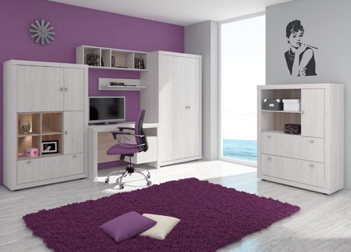 BORA System modułowy składa się z 43 elementów / Module system consists of 43 components Meble do samodzielnego montażu / Ready-to-assemble furniture Kolory: sibiu, dąb urban (BOC-4) Colours: sibiu,