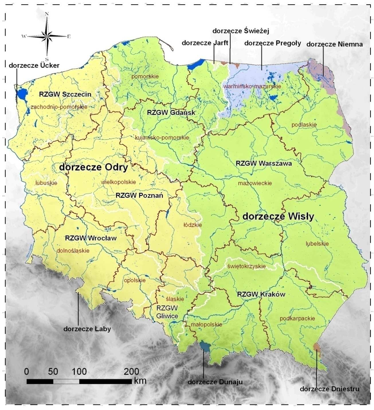 Art. 3 Ustawy Prawo wodne Obszary dorzeczy: Wisły Odry