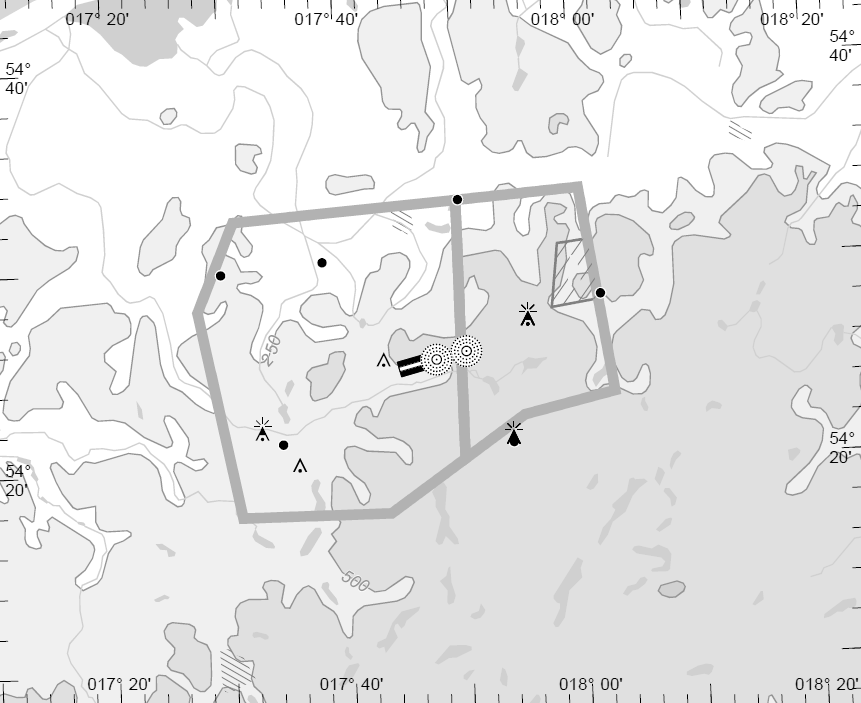 VISUAL OPERATION CHART FIS GDAŃSK 127.150 AIRSPACE: CEWICE APPROACH 132.425 MATZ EPCE A: GND - 1350 m MATZ EPCE B: GND - 1050 m AD ELEV 154 CEWICE TOWER 126.
