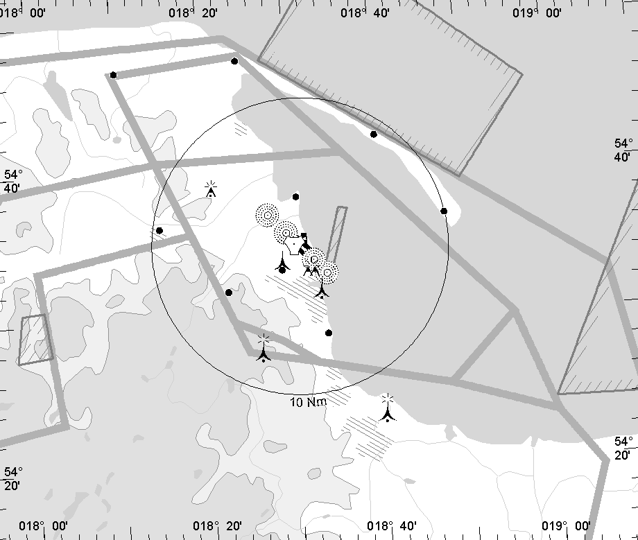 VISUAL OPERATION CHART AIRSPACE: FIS GDAŃSK 127.150 See chart OKSYWIE APPROACH 134.000 AD ELEV 45 OKSYWIE TOWER 119.