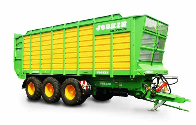 SILO-SPACE Wydajna maszyna do zbioru zielonki SKRZYNIA STOŻKOWA Aby maksymalnie zmniejszyć tarcie, tylna i boczne ściany przyczep objętościowych są wyprofilowane, tak aby ułatwić wyładunek