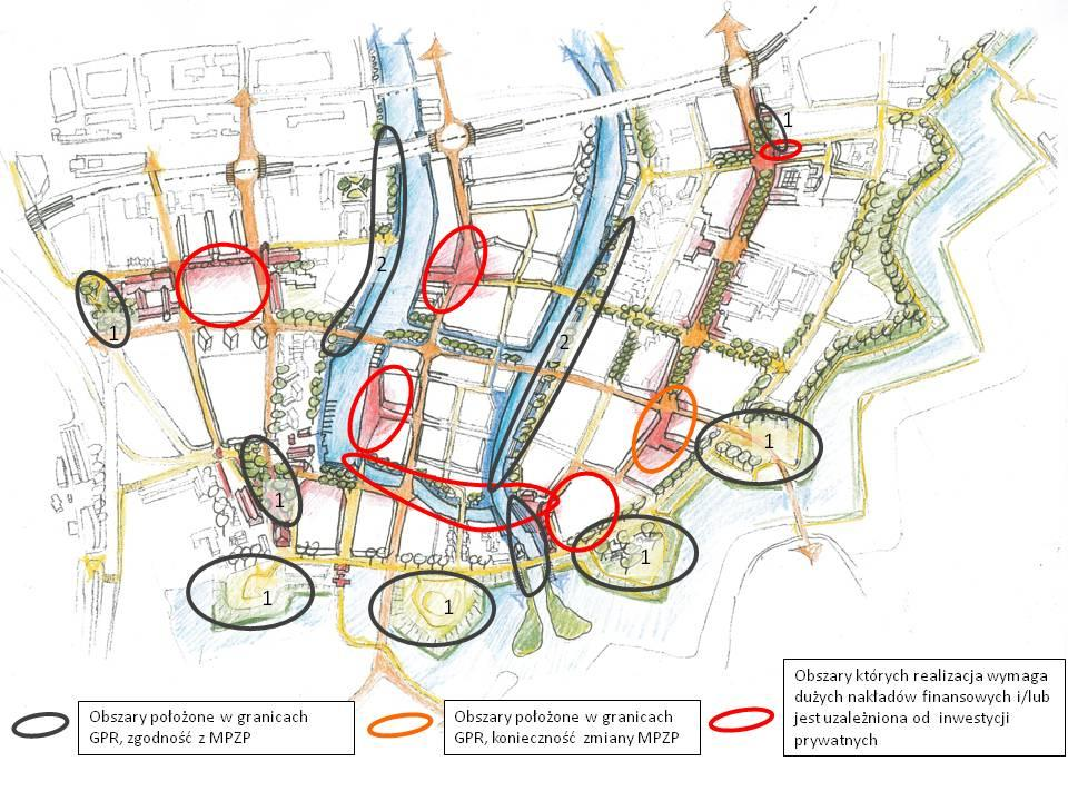 Tworzenie nowych powiązań komunikacji pieszej i kołowej z przestrzeniami Głównego Miasta w formie skrzyżowań z Podwalem Przedmiejskim czy uzupełnianiem ciągów spacerowych wzdłuż nabrzeży Starej i