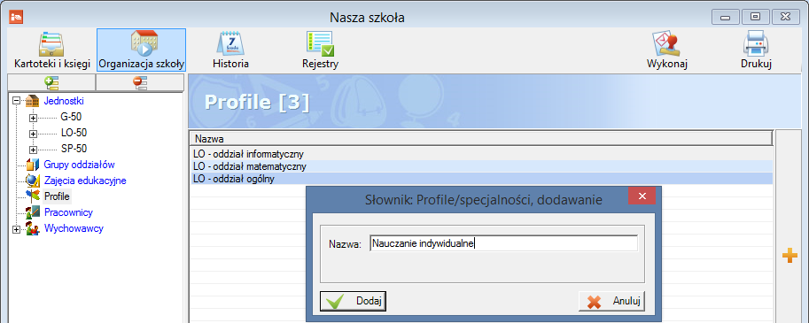 UONET Jak w systemie UONET opisać oddział, do którego uczęszcza uczeń objęty nauczaniem indywidualnym?