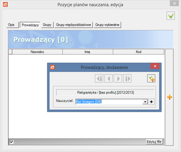 Jak w systemie UONET opisać oddział, do którego uczęszcza uczeń objęty nauczaniem indywidualnym?