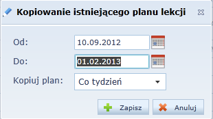 Jeśli zalogowany użytkownik będzie miał uprawnienia administratora, to będzie mógł zdecydować, które zajęcia pozostawić w planie lekcji nauczyciela. 7.