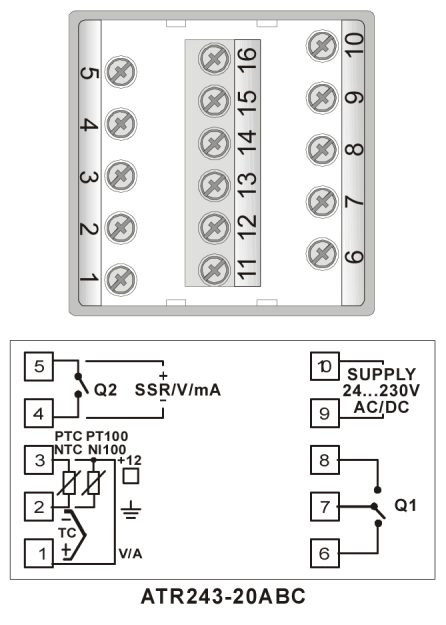 3. OBUDOWA I SPOSÓB MONTAŻU. Materiał...samogasnący ABS UL94-V0 Wymiary...48 x 48 x 104 mm 48 105 11 48 48 45 Okno tablicy Sugerowana grubość 2 8 mm MAX 19 mm 4.
