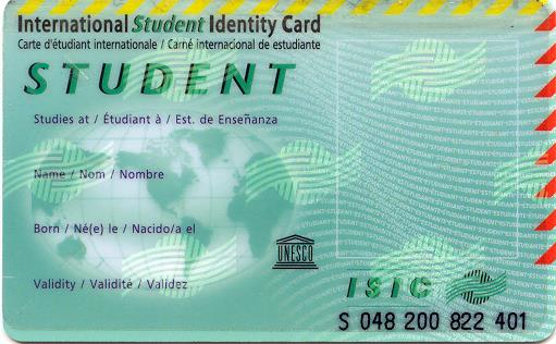 napisem ISIC International Student Identity