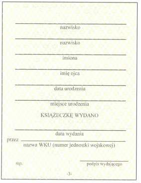 WZÓR NR 10 (2) KSIĄŻECZKA WOJSKOWA do 15 i 17 3.