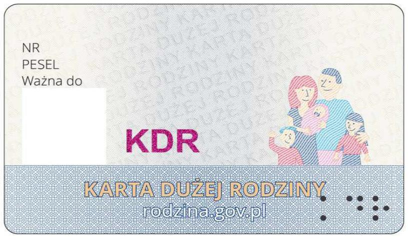 WZÓR NR 50 KARTA DUŻEJ RODZINY do 27 Opis Karty Dużej Rodziny 1.