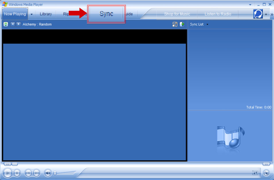 Synchronizacja ręczna 1 Uruchom program Windows Media Player.