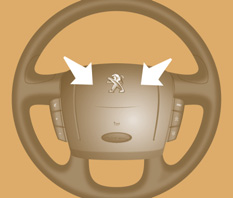 Bezpieczeństwo podczas jazdy 94 SYGNAŁ DŹWIĘKOWY Nacisnąć środek kierownicy.