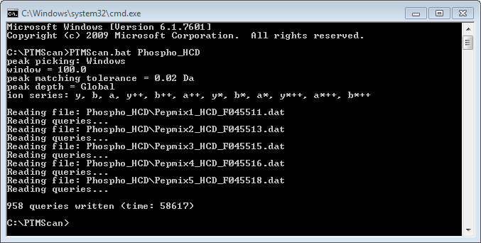 Rys. 5.4. Sposób uruchomienia programu PTMScan w wierszu poleceń systemu Windows 5.2.