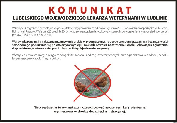 nie poiæ drobiu oraz ptaków utrzymywanych przez cz³owieka wod¹ ze zbiorników, do których dostêp maj¹ dzikie ptaki;?