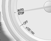 neutralnym zwolnić pedał sprzęgła Silnik zostanie wyłączony przy jednocześnie włączonym zapłonie. Włączenie funkcji Autostop jest sygnalizowane ustawieniem wskazówki obrotomierza w pozycji AUTOSTOP.