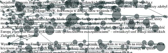 Przestrzenne ruchy sakadowe 115 Rysunek 13. Mapa ścieżki wzroku probanta nr 11 podczas czytania ze zrozumieniem. Rysunek 14.