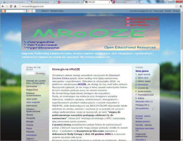 24 Rysunek 2. Blog pod adresem: http://mrooze.blogspot.