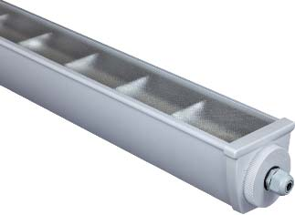 Acciaio Eco LED Oprawa przemysłowa LED LED IP66 960 C Super szybki montaż i konserwacja ACCIAIO ECO LED LED L L1 ACCIAIO ECO LED LED cablaggio zasilanie passante przelotowe H H B B Oprawy Acciaio Eco