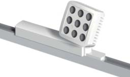 Zoom LED Oprawa nastropowa, kinkiet oraz wersja do szyny trójfazowej Projektor z regulacją kąta rozsyłu światła, wykonany z odlewu aluminium (RAL 9003), wyposażony w diody LED o wysokiej wydajności.
