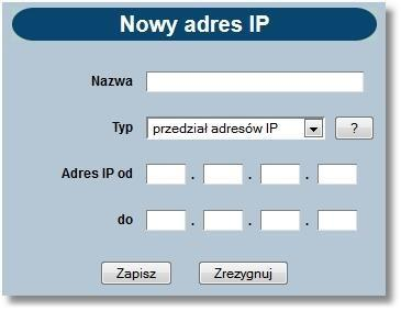 Pozostałe pola na formatce możliwe są do edycji przy włączonej usłudze filtracji adresów. Wyłączenie usługi nie czyści ustawień pozostałych.