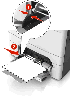 4 Przesuń prowadnicę papieru, aż delikatnie dotknie krawędzi stosu papieru. 2 Otwórz pokrywę podajnika ADF. 3 Chwyć mocno zacięty papier z obu stron i delikatnie go wyciągnij.