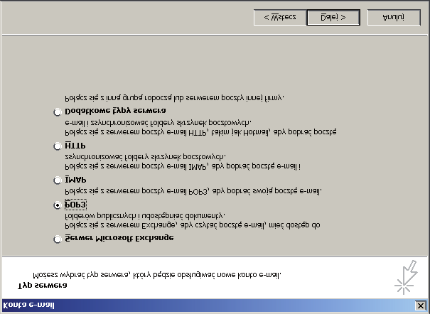 3.3 W następnym oknie wybieramy: POP3 3.