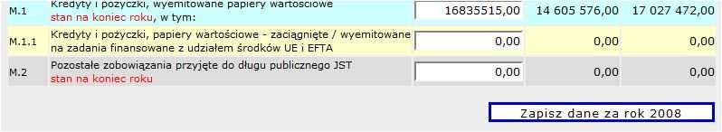 Pierwszym krokiem u ycia aplikacji jest uzupe nienie danych z WPF w formularzu zawartym pod zak adk menu Wype nienie/ uaktualnienie danych.