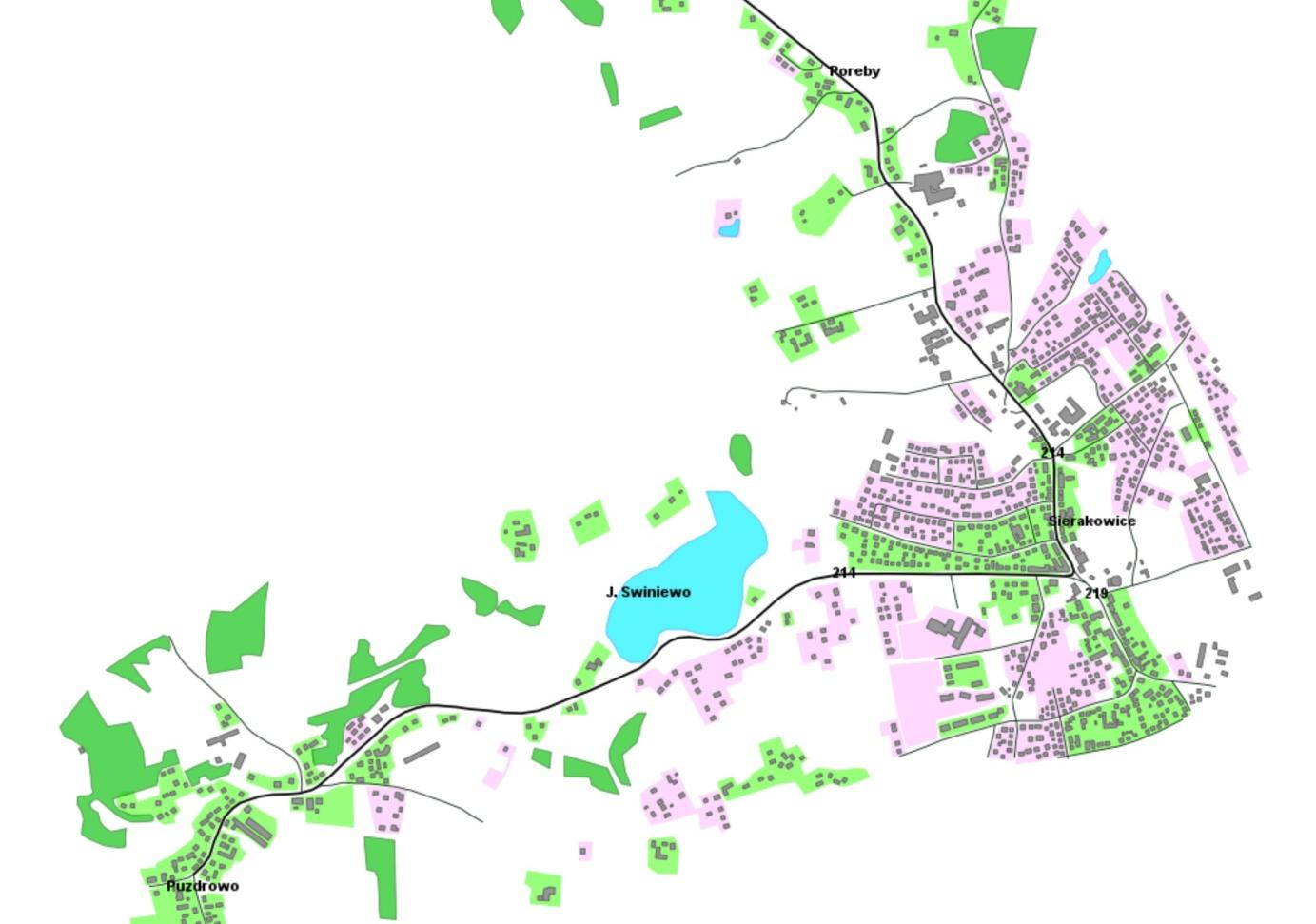 Rys.2 Mapa przekroczeń LN przedział czasu w odniesieniu równy wszystkim porom nocy w roku - Sierakowice Rys.