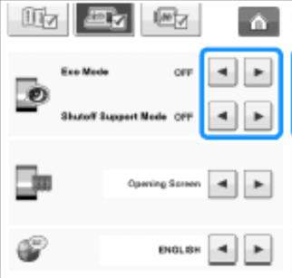 WYŚWIETLACZ LCD Włączanie trybu "Eco" lub trybu automatycznego wyłączania maszyny Możesz zmniejszyć zużycie energii, włączając tryb Eco lub tryb automatycznego wyłączania maszyny.