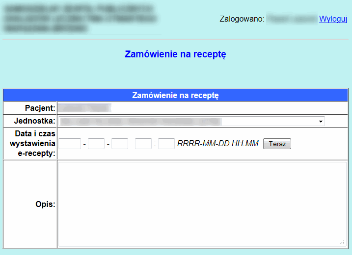 usunąć po kliknięciu na odnośnik Usunięcie. Ostatnia z recept została zatwierdzona przez personel ZOZ, więc nie możemy już jej zmieniać ani usuwać.