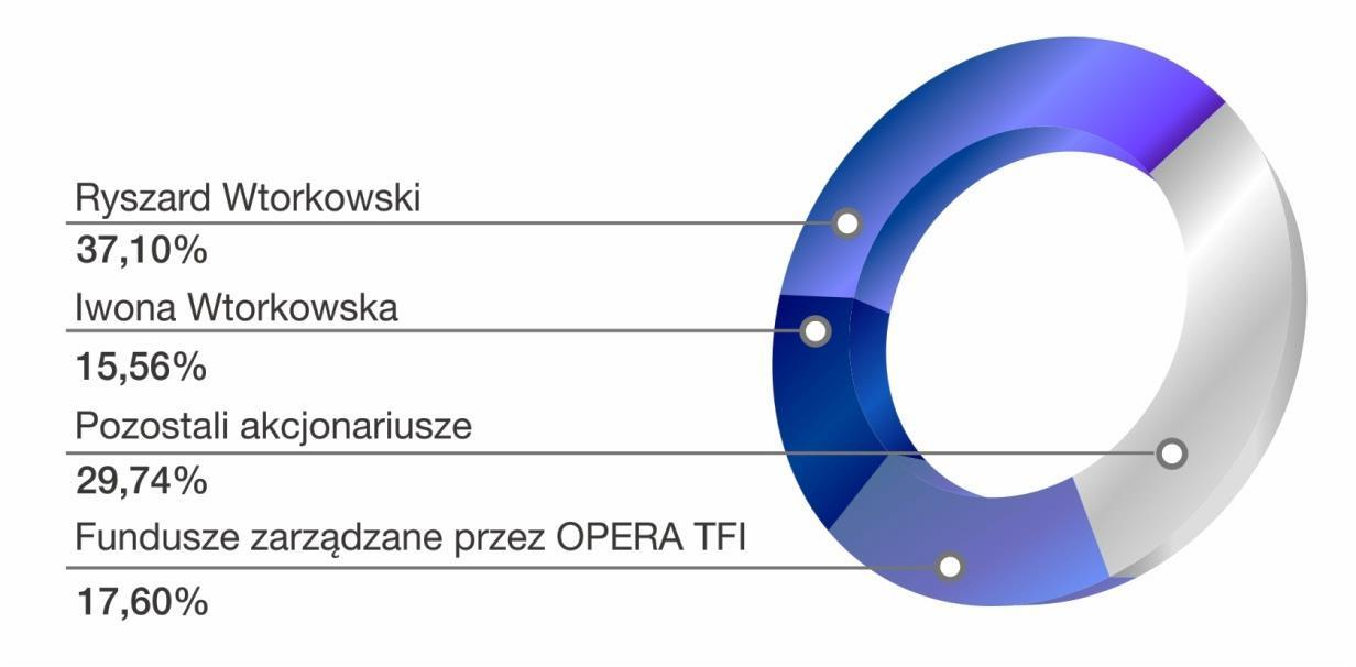 NASZĄ SIŁĄ JEST STABILNY AKCJONARIAT: Wykres: Struktura akcjonariatu LUG S.A. Spółka wyemitowała 7 198 570 akcji.