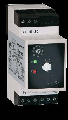16 Elektroniczne Przekaźniki Czasowe RTx-221, RTx-222, RTx-223, RTx-224 Jednofunkcyjne* RTx-221 (A) opóźnione załączanie RTx-222 (B) załączenie na nastawiony czas RTx-223 (C) praca cykliczna (start