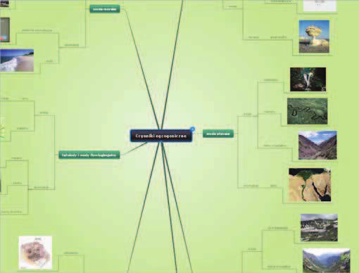 60 Geografia jest nauką, w której jest mnóstwo klasyfikacji zjawisk, pojęć. Można zrobić mapę myśli z podziałem jezior, rzek, skał, czynników endoi egzogenicznych, typów rolnictwa.