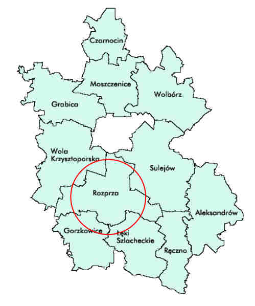UWARUNKOWANIA ROZWOJU I. PODSTAWOWE INFORMACJE O GMINIE Gmina Rozprza jest gminą wiejską wchodzącą w skład: powiatu piotrkowskiego, województwa łódzkiego.