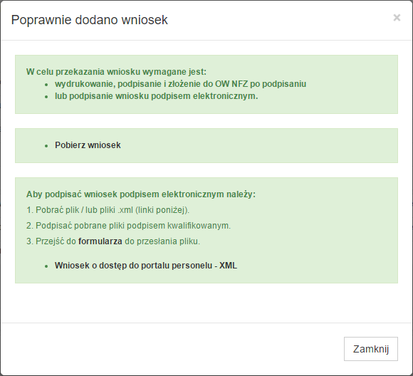 16 Portal Personelu Medycznego Po zweryfikowaniu poprawności wypełnienia wniosku należy przekazać wniosek do rozpatrzenia przez OW klikając przycisk Po