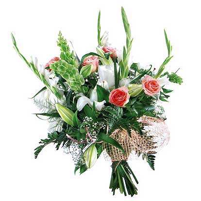 wielkokwiatowa - gałązka min 3 kwiaty 2 gladiola 4 róŝa wielkokwiatowa 6