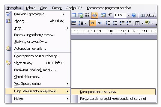 Korespondencja seryjna Listy seryjne - część pierwsza Przygotowanie korespondencji seryjnej zawsze składa się z trzech etapów. Przygotowanie treści dokumentu głównego.