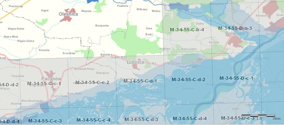 Mapa 4 Zagrożenie powodziowe na terenie gminy Łubnice Legenda Obszar zagrożenia powodziowego Prawdopodobieństwo wystąpienia powodzi Drogi krajowe wojewódzkie Pokrycie terenu wody powierzchniowe