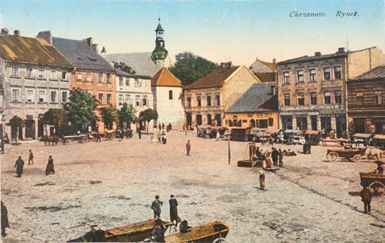 Market Square with the eastern frontage and perspective of Krakowska Street. 1911. Ryc.