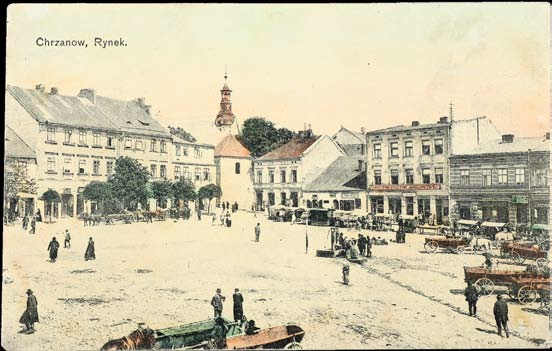 Ryc. 20 Rynek pierzeja zachodnia i północna - widok na kościół św. Mikołaja. Nakł. T.K.Ch.